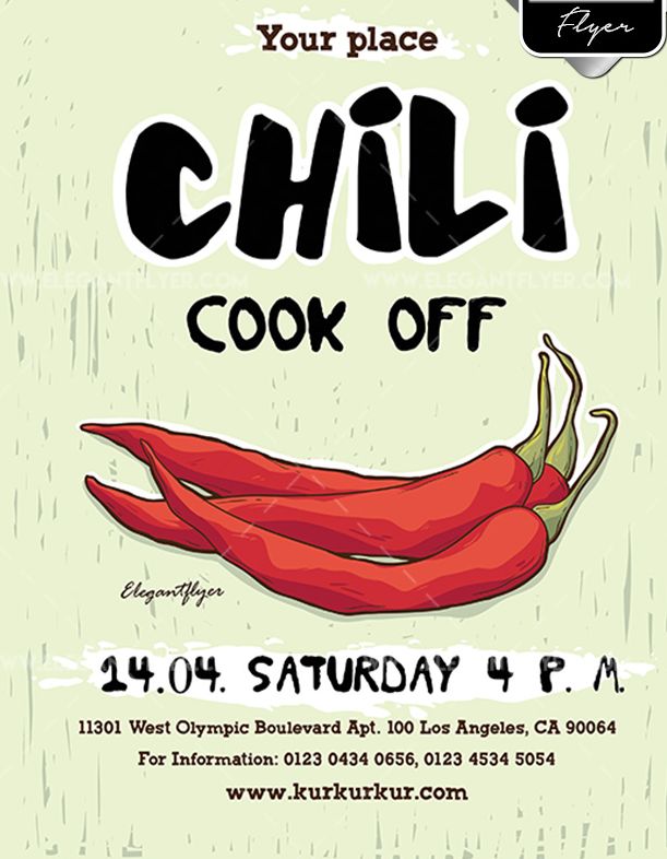 Chili Cook Off Free Flyer PSD Template PSDFlyer