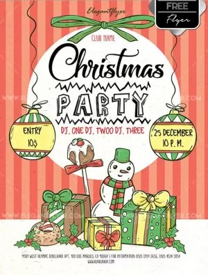 Christmas Snowman Party Free PSD Flyer Template