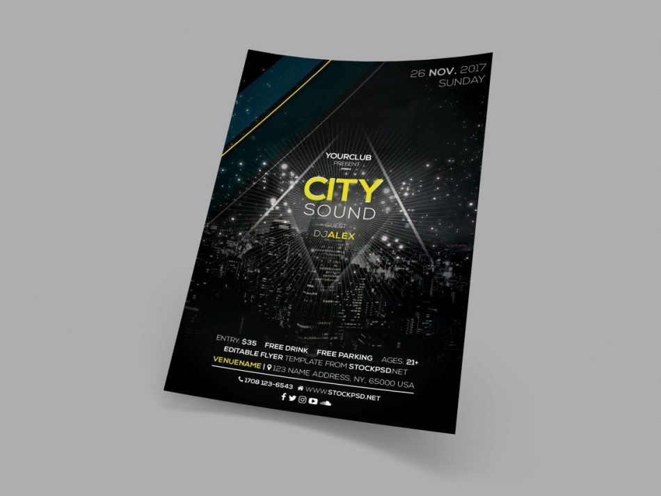 City Sound – Free PSD Event Flyer Template