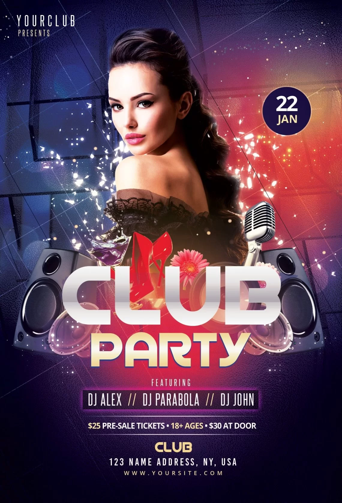 Club Party Free Flyer Template PSDFlyer
