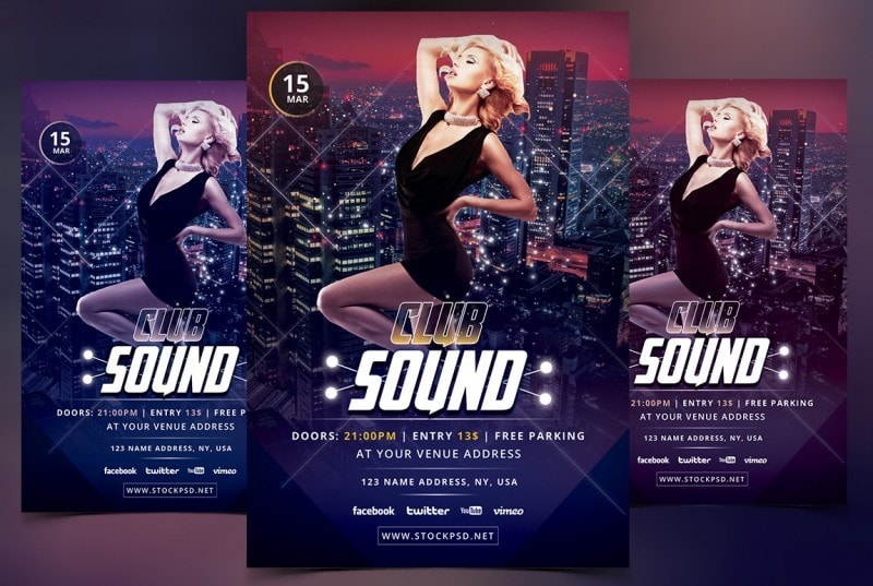 Club Sound – Free PSD Flyer Template