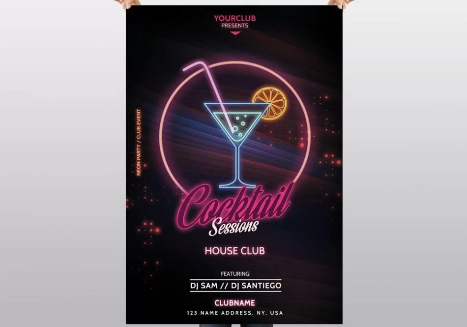 Cocktail Sessions – Free PSD Flyer Template