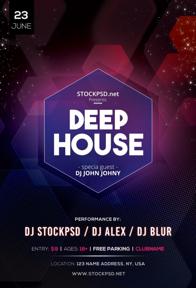 Deep House – Free PSD Flyer Template - PSDFlyer