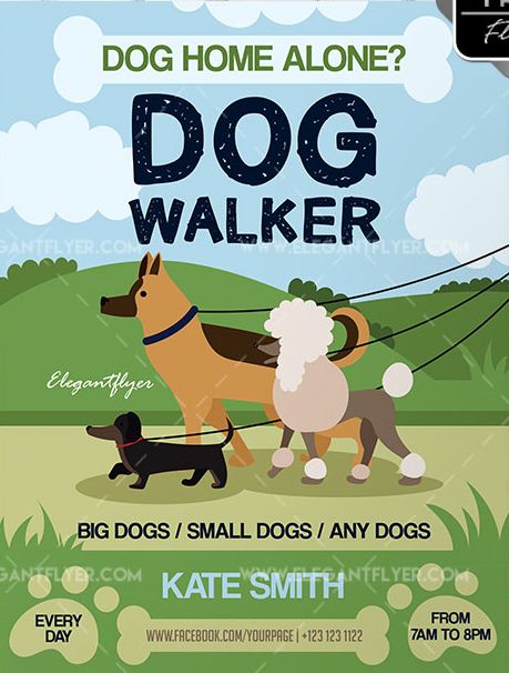Free Dog Walking Flyer Template from psdflyer.co
