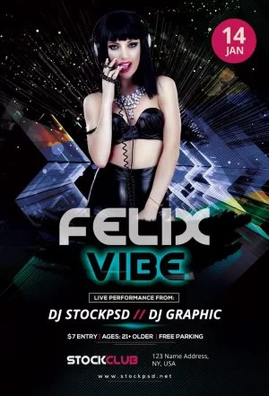 Felix Vibe – Free PSD Flyer Template