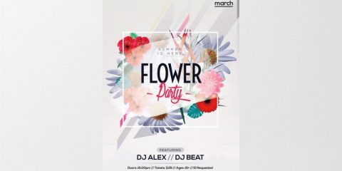 Flower Party – Free PSD Flyer Template