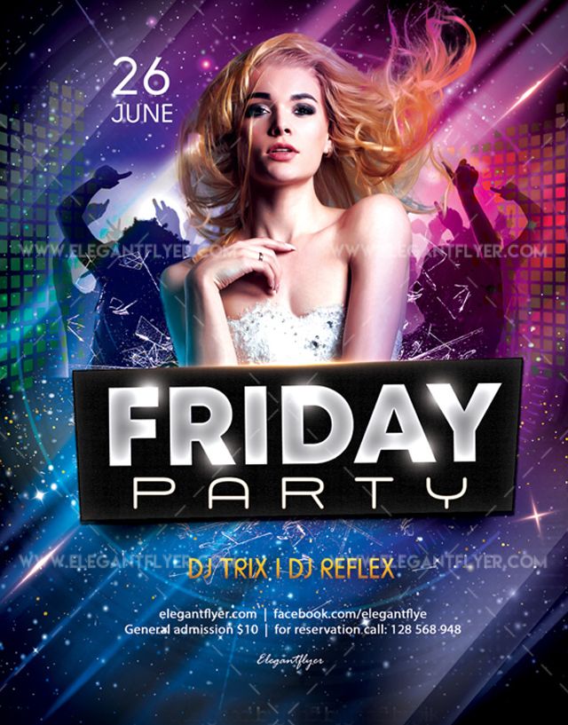 Friday Party Free Flyer PSD Template PSDFlyer