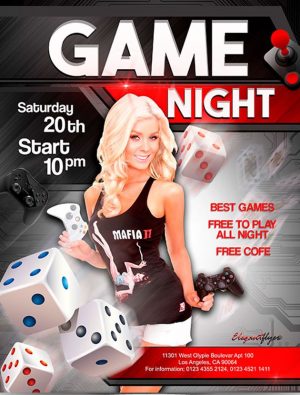 Game night – Free Flyer PSD Template