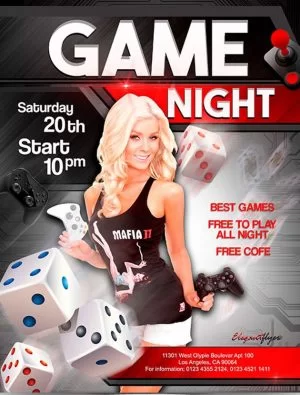 Game night – Free Flyer PSD Template