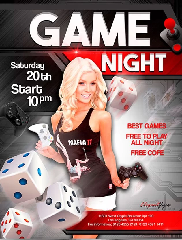 Game night – Free Flyer PSD Template