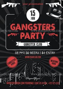 Gangsters Party – Free Flyer PSD Template