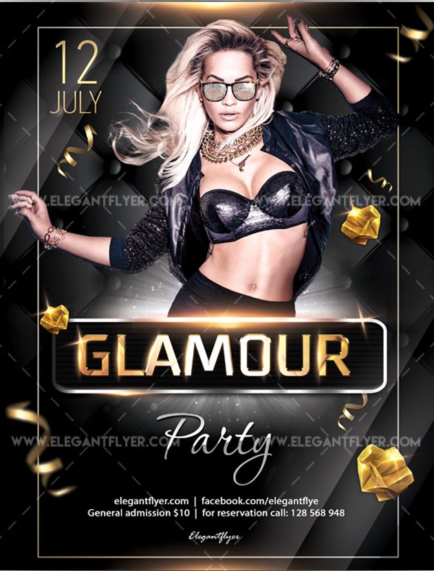 Glamour Party Free Flyer Psd Template Psdflyer 