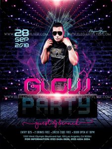 Glow Party – Free Flyer PSD Template