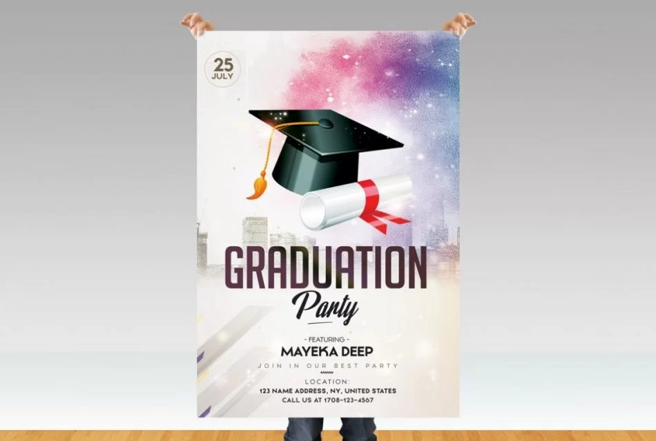 Graduation Party – Free PSD Flyer Template