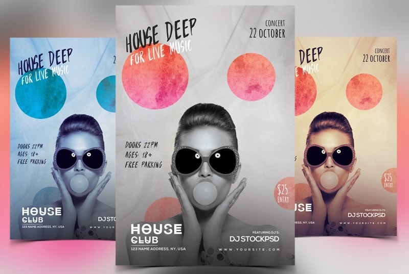House Deep Live – Free PSD Flyer Template
