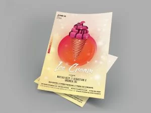 Ice Cream – Free PSD Flyer Template