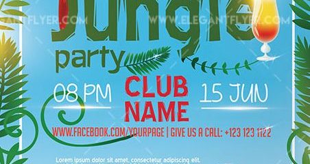 Jungle Party FREE PSD Flyer Template