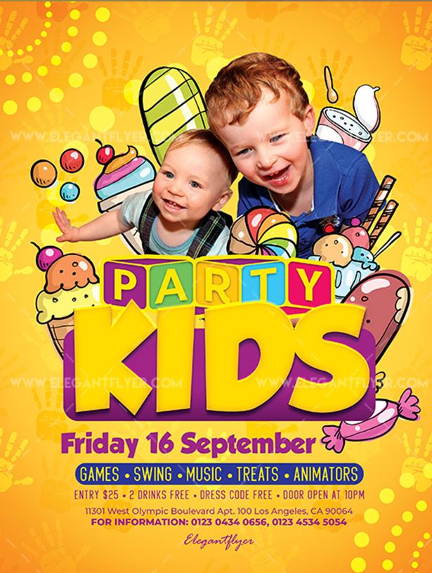 Kids Party – Free Flyer PSD Template - PSDFlyer