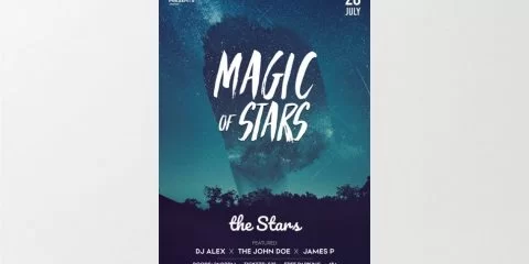 Magic Stars – Free PSD Flyer Template