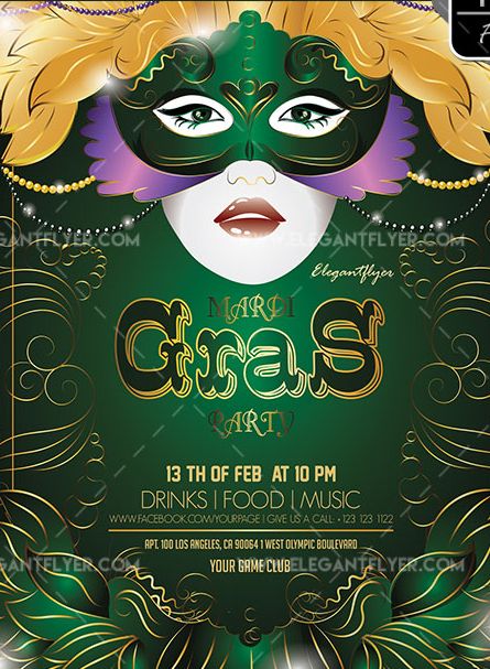 Mardi Gras – Free Flyer PSD Template