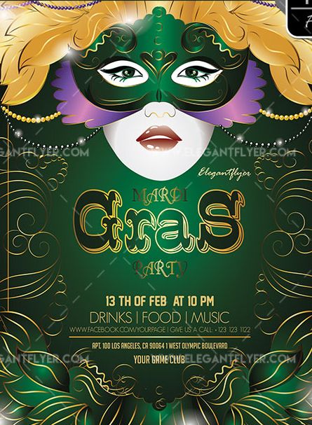 Mardi Gras – Free Flyer PSD Template