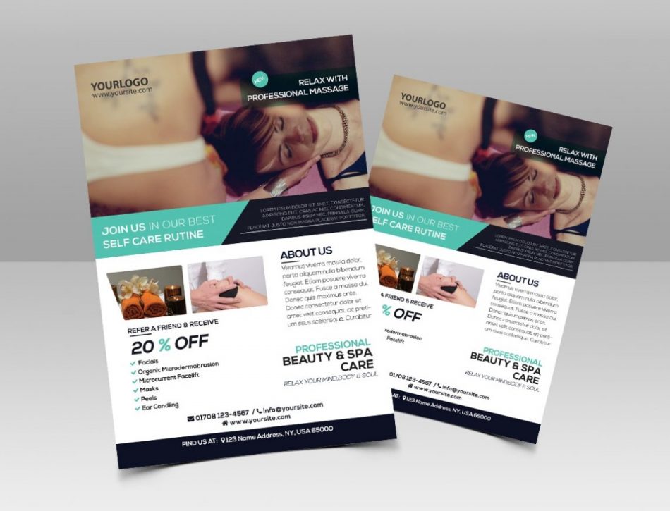 Massage and Health – Free PSD Flyer Template