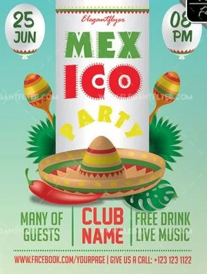 Mexico Party – Free Flyer PSD Template