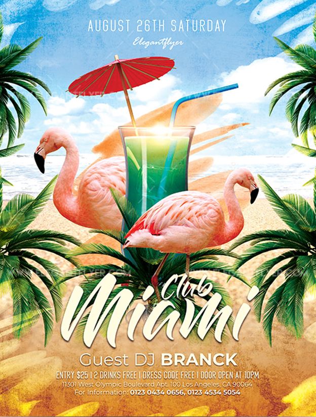 Miami Club – Free Flyer PSD Template - PSDFlyer