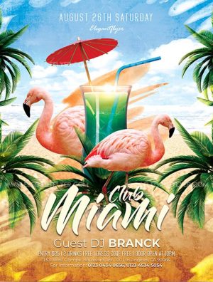 Miami Club – Free Flyer PSD Template