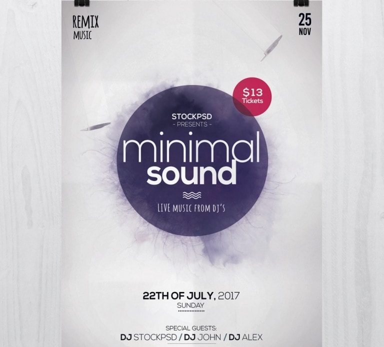 Minimal Sound – PSD Free Flyer Template