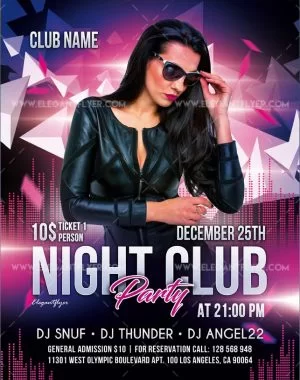 Night Club Party – Free Flyer PSD Template