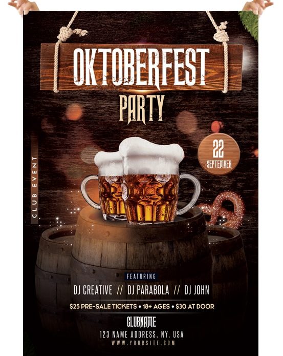 Oktoberfest – Free Photoshop PSD Flyer Template
