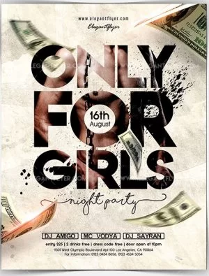 Only For Girls – Free Flyer PSD Template