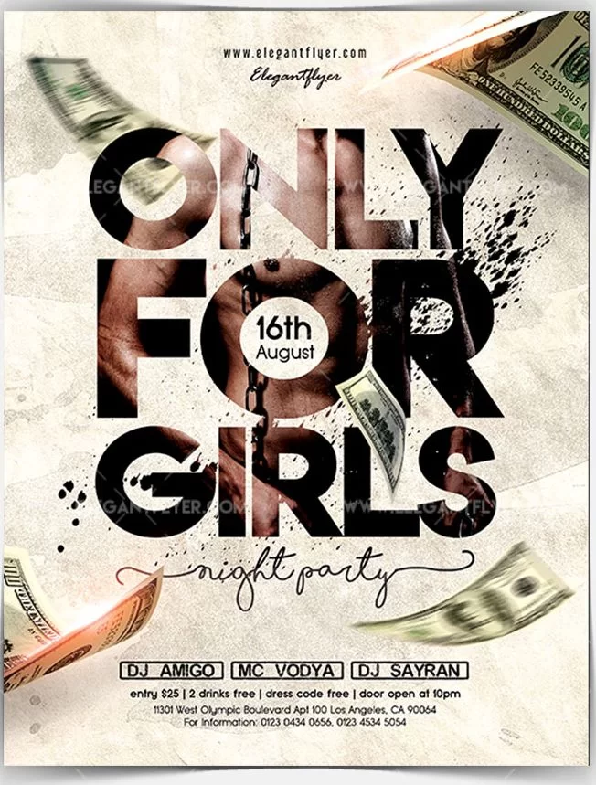Only For Girls – Free Flyer PSD Template