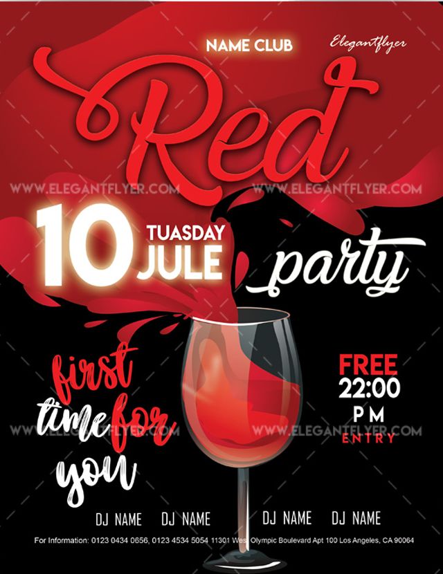 Red Party – Free Flyer PSD Template