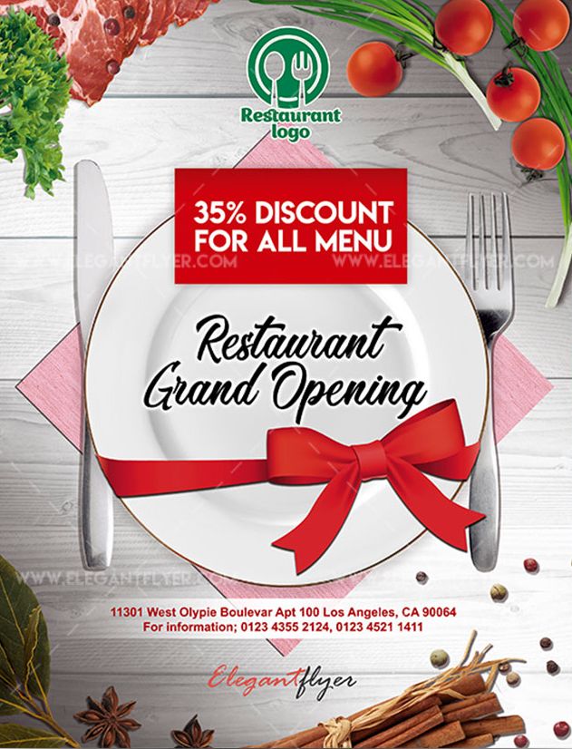 Restaurant opening – Free Flyer PSD Template