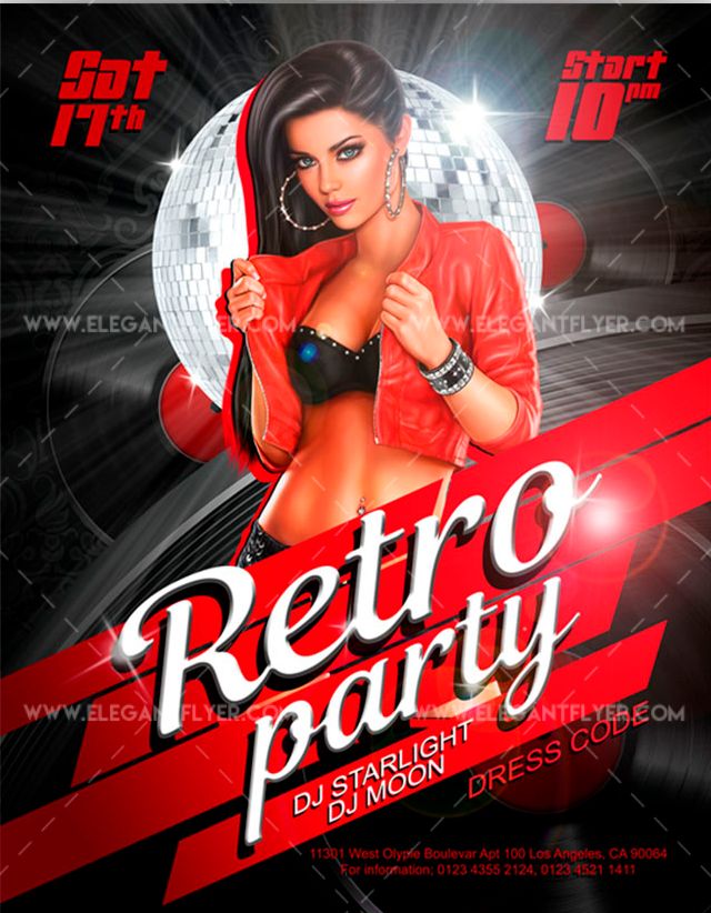 Retro Party – Free Flyer PSD Template