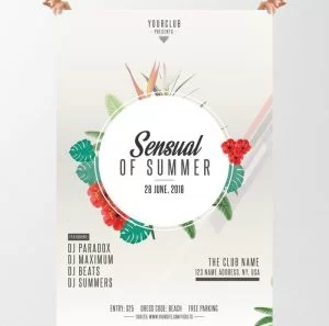 Sensual of Summer – Tropical Free PSD Flyer Template