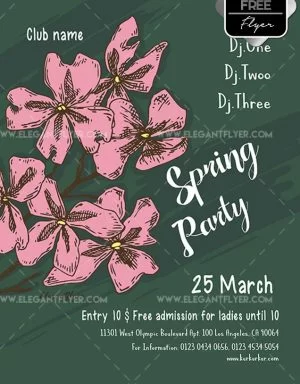Spring Party – Free Flyer PSD Template