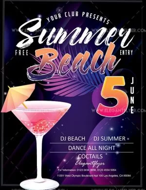 Summer Beach – Free Flyer PSD Template