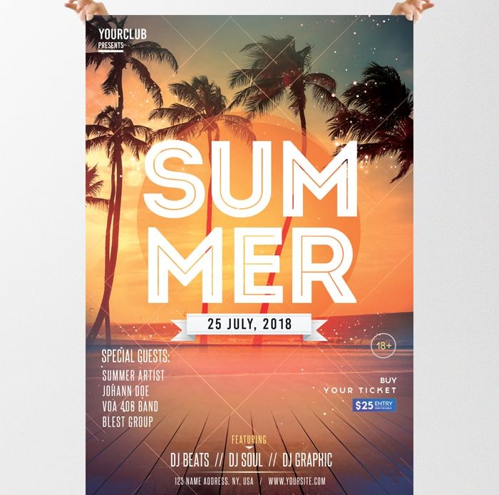 Summer Party – Free PSD Flyer Template - PSDFlyer