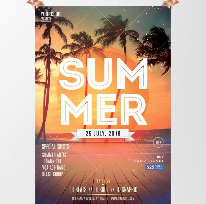 Summer Party – Free PSD Flyer Template