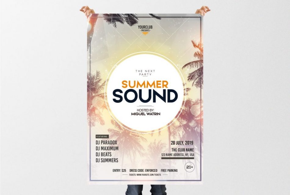Summer Sound – Free PSD Flyer Template
