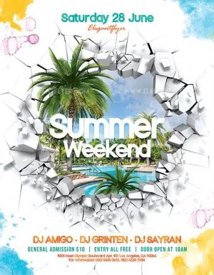 Summer Weekend – Free Flyer PSD Template