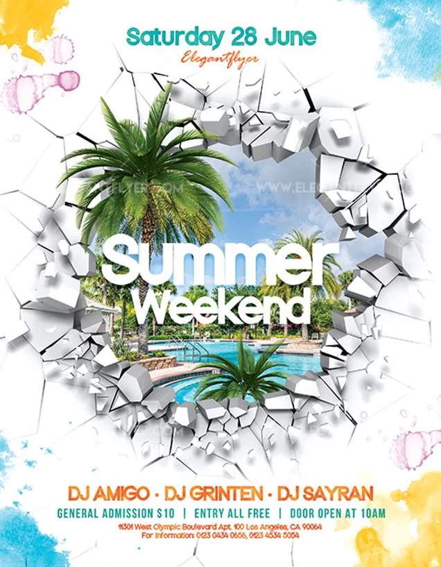Summer Weekend – Free Flyer PSD Template