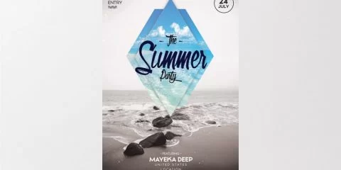 The Summer Party – Free PSD Minimal Flyer Template