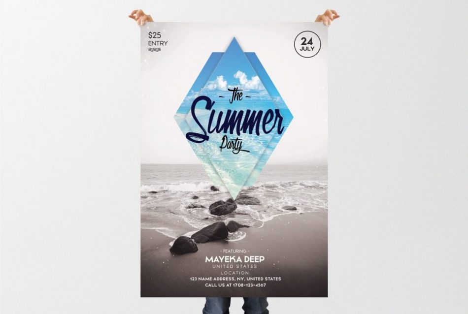 The Summer Party – Free PSD Minimal Flyer Template