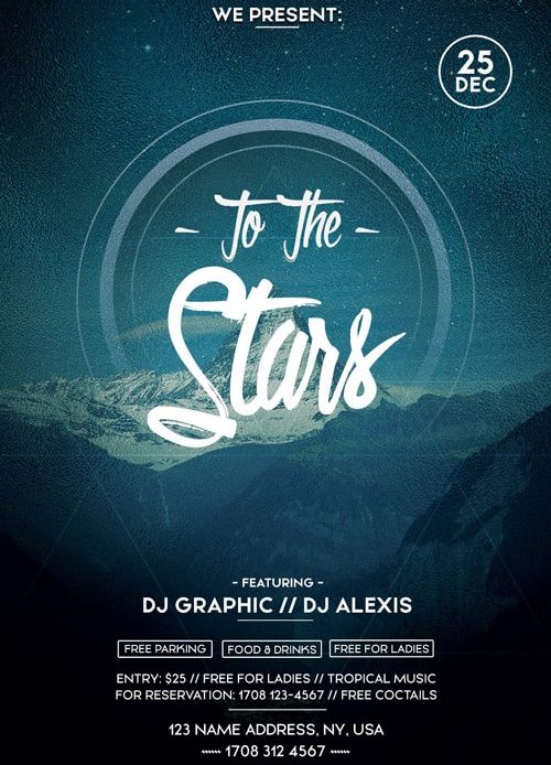 To The Stars – Free PSD Flyer Template