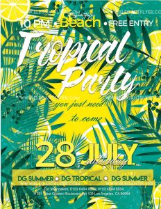 Tropical Party – Free Flyer PSD Template