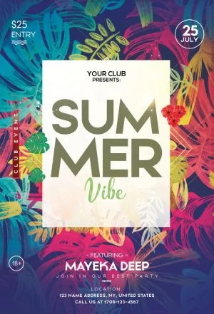 Tropical Summer – Free PSD Flyer Template